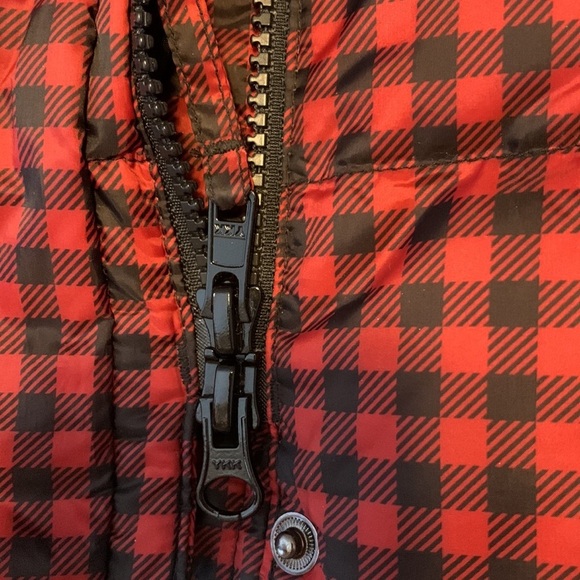 Talbots down filled gingham check parka puffer red black Buffalo plaid coat 2Xp - Picture 8 of 11